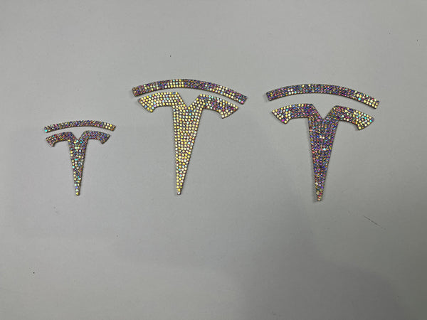 Tesla Model S -  T-Logo Diamant Aufkleber 3er-Set