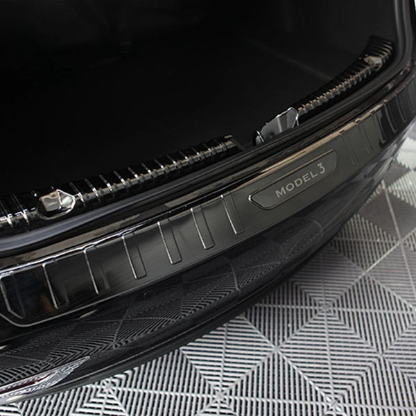 Protección del umbral de carga del maletero Tesla Model 3 de aluminio negro