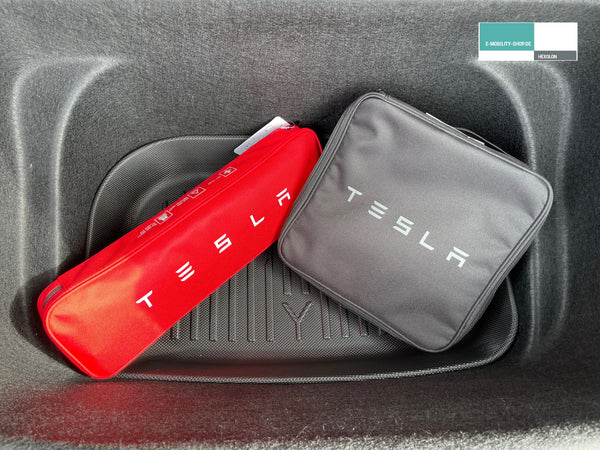 Alfombrilla protectora para todo tipo de clima del compartimento de cables Tesla Model Y - diseño de rayas - Alfombrilla para caja de herramientas