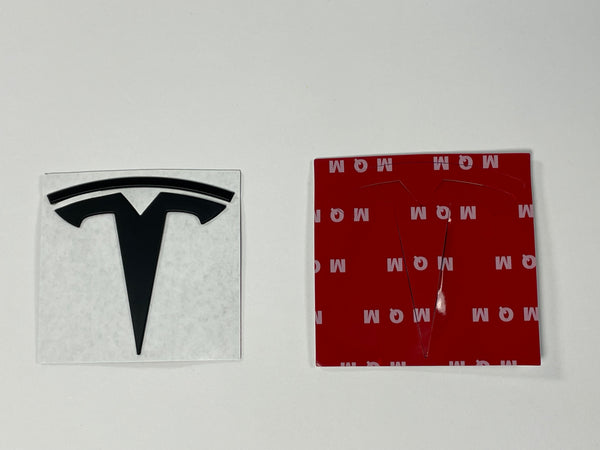 Tesla Model Y T-Logo metal - Juego de 2 piezas para intercambio - negro mate