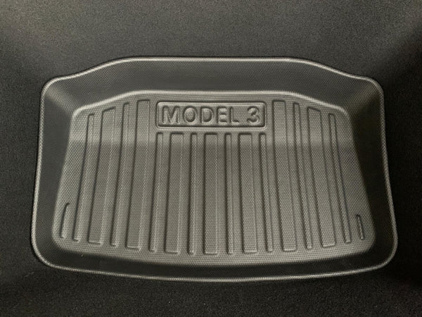 Alfombrilla para compartimento de cables Tesla Model 3 - Alfombrilla para todo tipo de clima - Diseño de rayas